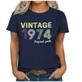 thumbnail image 4 of Kayannuo Blouses for Women Tee Shirts for Women Valentine's Day 1974 Vintage Shirt For Women 50th Birthday Gifts 1974 Birthday Gifts Idea Retro Short Sleevel T Shirts Party Tops Funny Tees, 4 of 4
