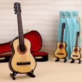thumbnail image 3 of Mini modelo de guitarra en miniatura, réplica con soporte y funda, adornos de instrumentos musicales, accesorios para casa de muñecas, 3 of 4