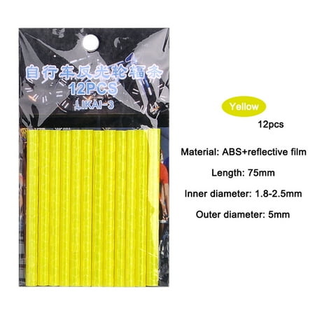 

Spin with Style and Safety HIMIWAY Glow-In-The-Dark Spokes 12Pcs Riding Bike Bicycle Wheel Spoke Reflector Reflective Mount Clip Tube Cycling Warning-Strips
