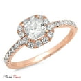 thumbnail image 4 of 0.89 ct Princess Cut Simulated Diamond Halo 14K Rose Gold Womens Engagement Ring, 4 of 5