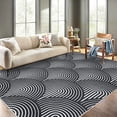 thumbnail image 2 of HOMERRY Area Rugs 9' x 12' for Living Room Washable Black Lines Print Rug Contemporary Abstract Soft Foldable Thin Floor Cover for Bedroom, 2 of 7