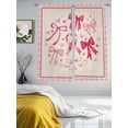thumbnail image 3 of Valentine's Day Sheer Curtains 72 Inch Length 2 Panels Set Window Treatments, Pink Bows Romantic Love Heart Vintage Plaid Rod Pocket Semi Curtains for Living Room/Bedroom/Kitchen Décor, 104"W x 72"L, 3 of 7