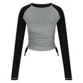 thumbnail image 3 of Aloohaidyvio Long Sleeve Shirts for Women No Boundaries Y2K Slim Fit Stretchy Slightly Crop Tops, 3 of 6