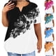 thumbnail image 1 of Fiudx Liquidación de Ofertas Flash Blusas de Talla Grande para Mujer, Blusa con Cuello En V, Blusa Informal Holgada de Manga Corta de Verano, 1 of 6