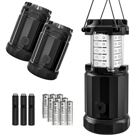 Etekcity 3 Pack LED Lantern Camping Magnetic Lights Dimmer Button Brightness Control with Batteries, Camping Gear for Hiking, Power Outage, Fishing, Storm (Collapsible, Upgraded (Best Led Lantern For Power Outages)