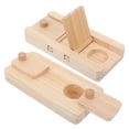 thumbnail image 4 of Tineasur 2Pcs Wood Hamster Treats Hiding Box for Small Animals Party Fun Beige, 4 of 7