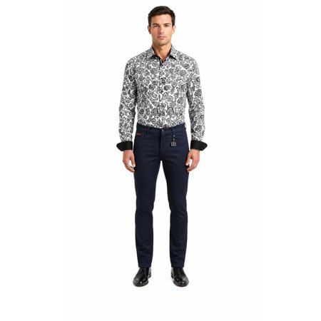 Classic Twill Five-Pocket Pants for Men - NAVY, 30
