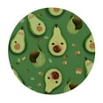 thumbnail image 2 of JEUXUS  Cute Cartoon Funny Avocado Fitted Round Table Cover with Elastic Protector Table Kitchen Dinner Waterproof Oil-Proof Tablecloth Fits Small, 2 of 7
