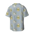 thumbnail image 6 of Lafuoo Baby Elephant Giraffe Pattern Men's Cuban Collar Short Sleeve Shirt, Button-Down Resort Beach Pocket Shirt-4X-Large, 6 of 7