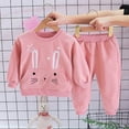 thumbnail image 6 of Duqingm Toddler Girls Outfit Sets- Cute Casual Cotton Long Sleeve Tees and Pants Kids Fall Winter Clothes (Pink,9-12 Months), 6 of 7