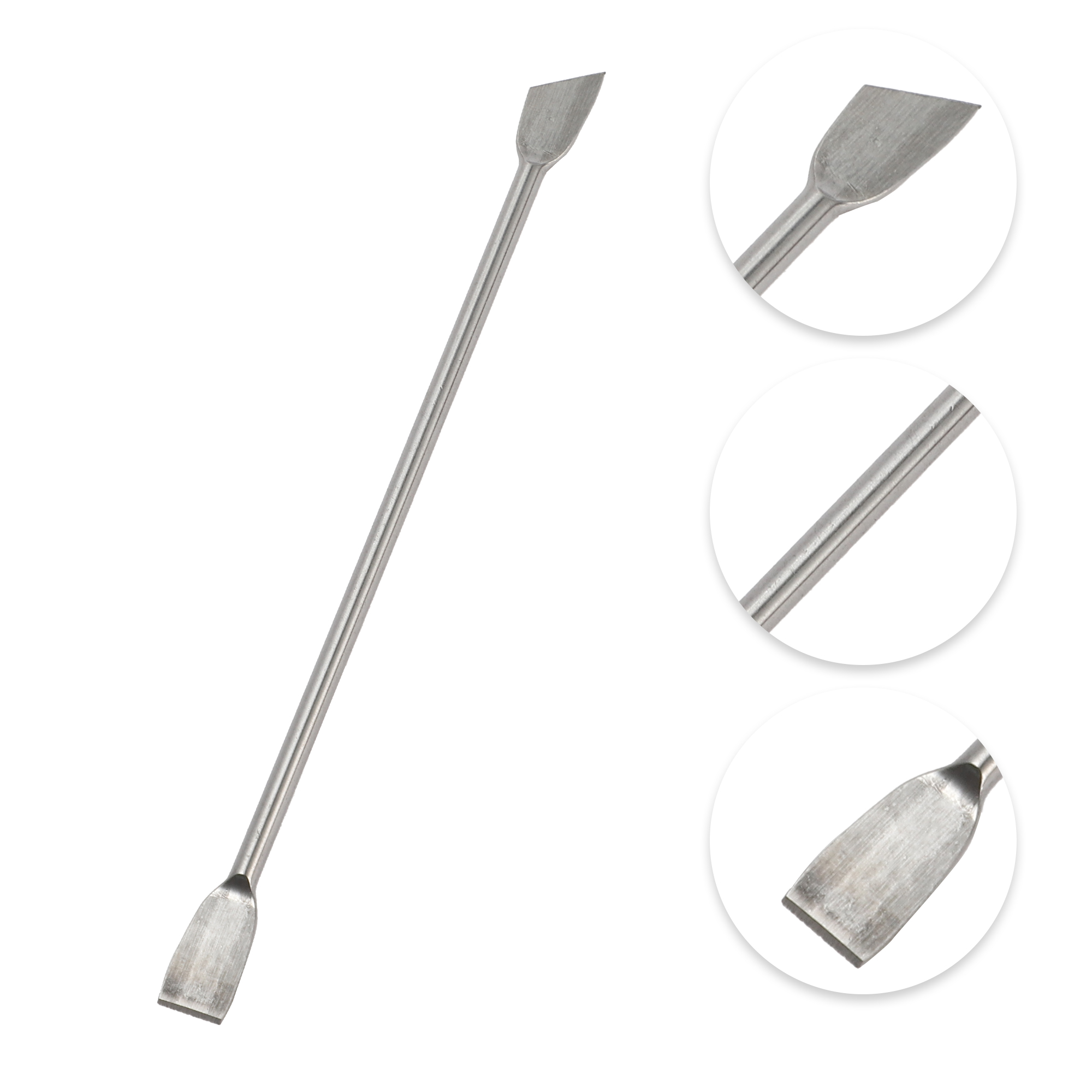 Unique Bargains Multi-function Double-side Cuticle Pusher 4.72 Length Silver Tone 1 Pc