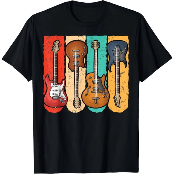Playera Retro de Guitarra para Mujer - Estilo Vintage Músico Banda