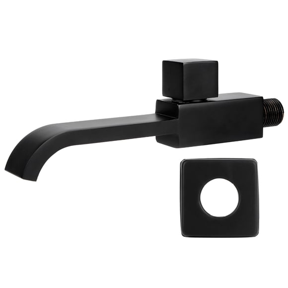 Matte Black Wall Mounted Bathroom Faucet for G1/2 Wash Basin Sink