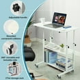 thumbnail image 5 of Adjustable Height Student Computer Desk, Mobile Portable Laptop Table for Home Office, 31.5" Small Spaces Standing Desk with Storage for Bedside Study Work Game on Wheels, 5 of 7