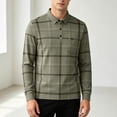 thumbnail image 2 of YSUEJPF Mens Plaid Dress Shirts Business Casual Button Long Sleeve Work Shirts Collared Comfy Golf Shirts with Chest Pocket, 2 of 8