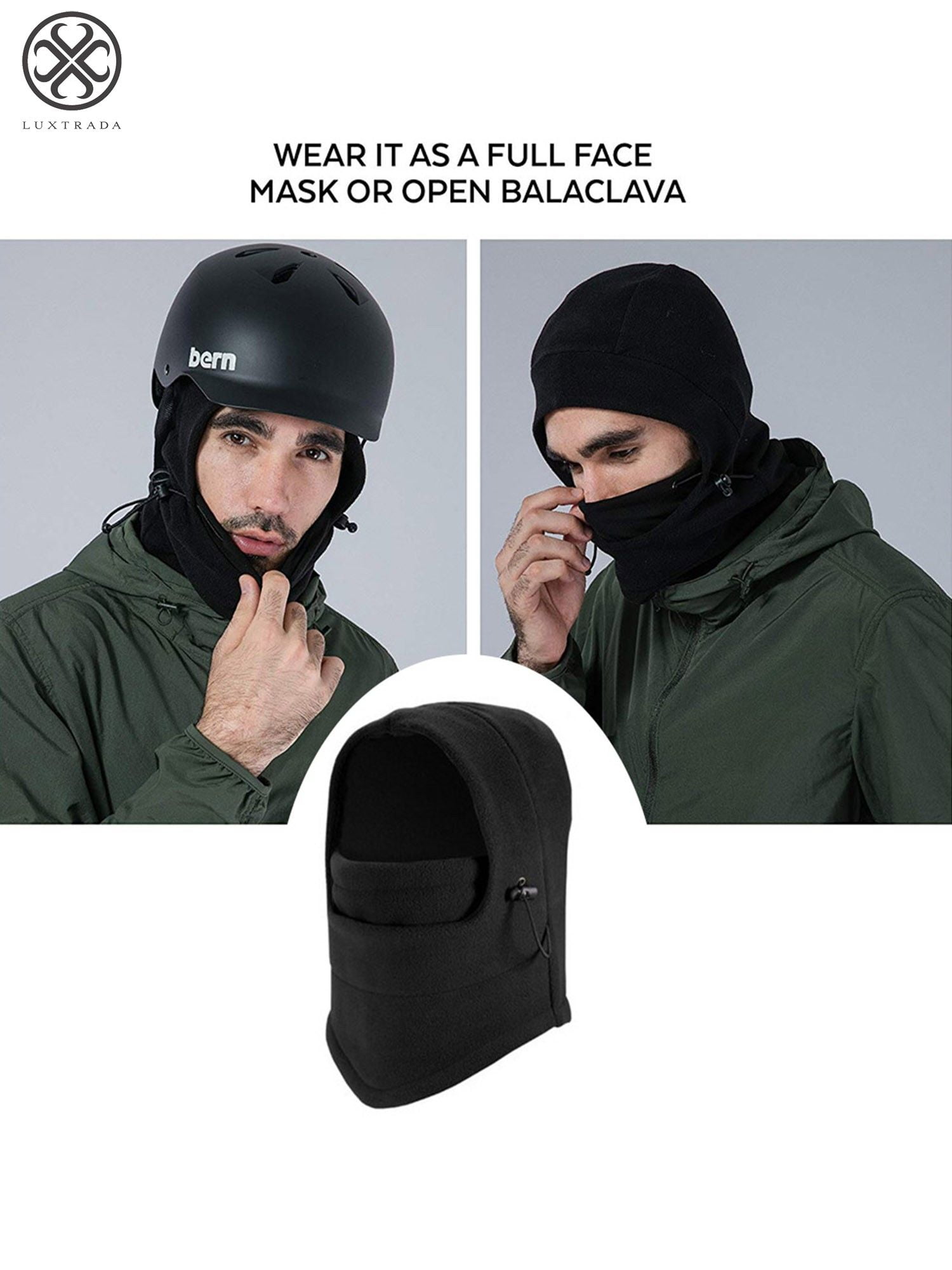 Winter Warm Fleece Sports Cap Balaclava Ski Bike Full Face Mask Neck Warmer Hat 