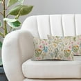 thumbnail image 4 of Spring Pink Floral Lumbar Pillow Covers 12x20 Inch Sage Green Wild Flower Plant Butterfly Decorative Pillow Cases Vintage Seasonal Cushion Covers Farmhouse Home Decor for Sofa Couch Set of 2, 4 of 6