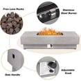 thumbnail image 6 of ReeQuo 60" Outdoor Propane Fire Pit Table for Patio, Rectangular Firepit with Lid, Rain Cover & Lava Rocks, 6 of 8