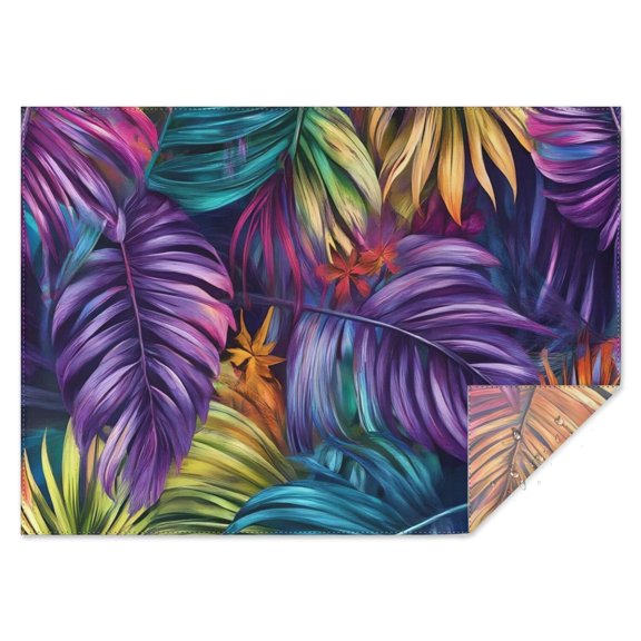 Colorful Leaf Pattern Rectangle Tablecloth 60"x84",Waterproof Polyester Rectangle Table Cloth, Wipeable Spillproof Polyester Tablecloth for Dining, Camping, Indoor and Outdoor