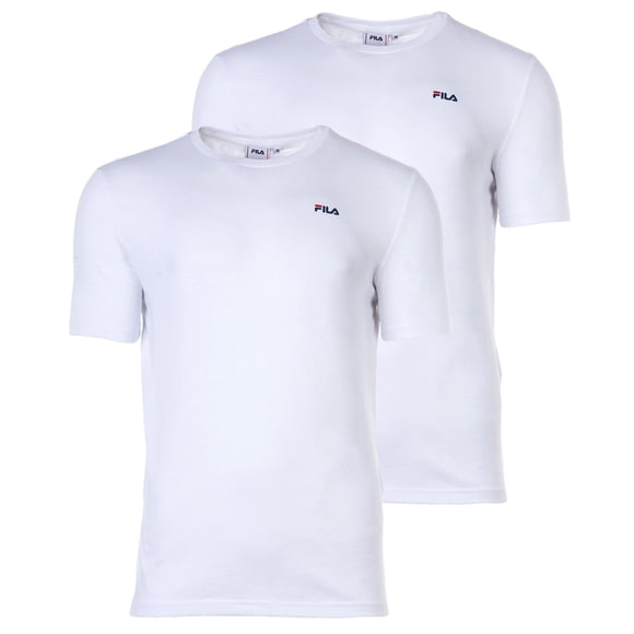 FILA Camiseta para Hombre, Paquete de 2 - BROD Tee, Manga corta, Logotipo Blanco 3XL (XXX-Large)
