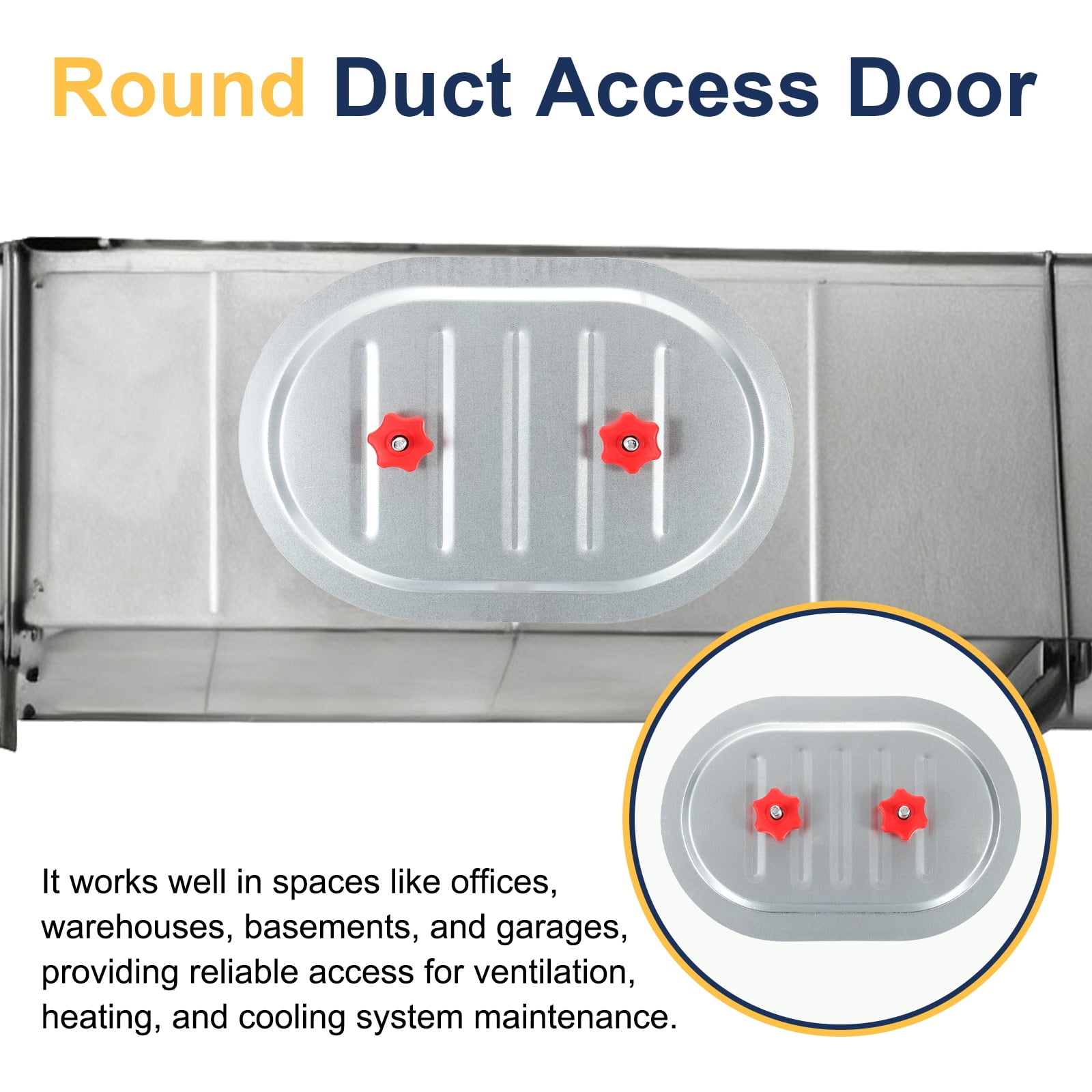Uxcell Rectangular Duct Access Door, 10" x 6" Square Duct Maintenance Access Door Galvanized Steel Ducting Cover with Rubber Gasket Adjustable Knobs for HVAC Duct Inspection, Silver