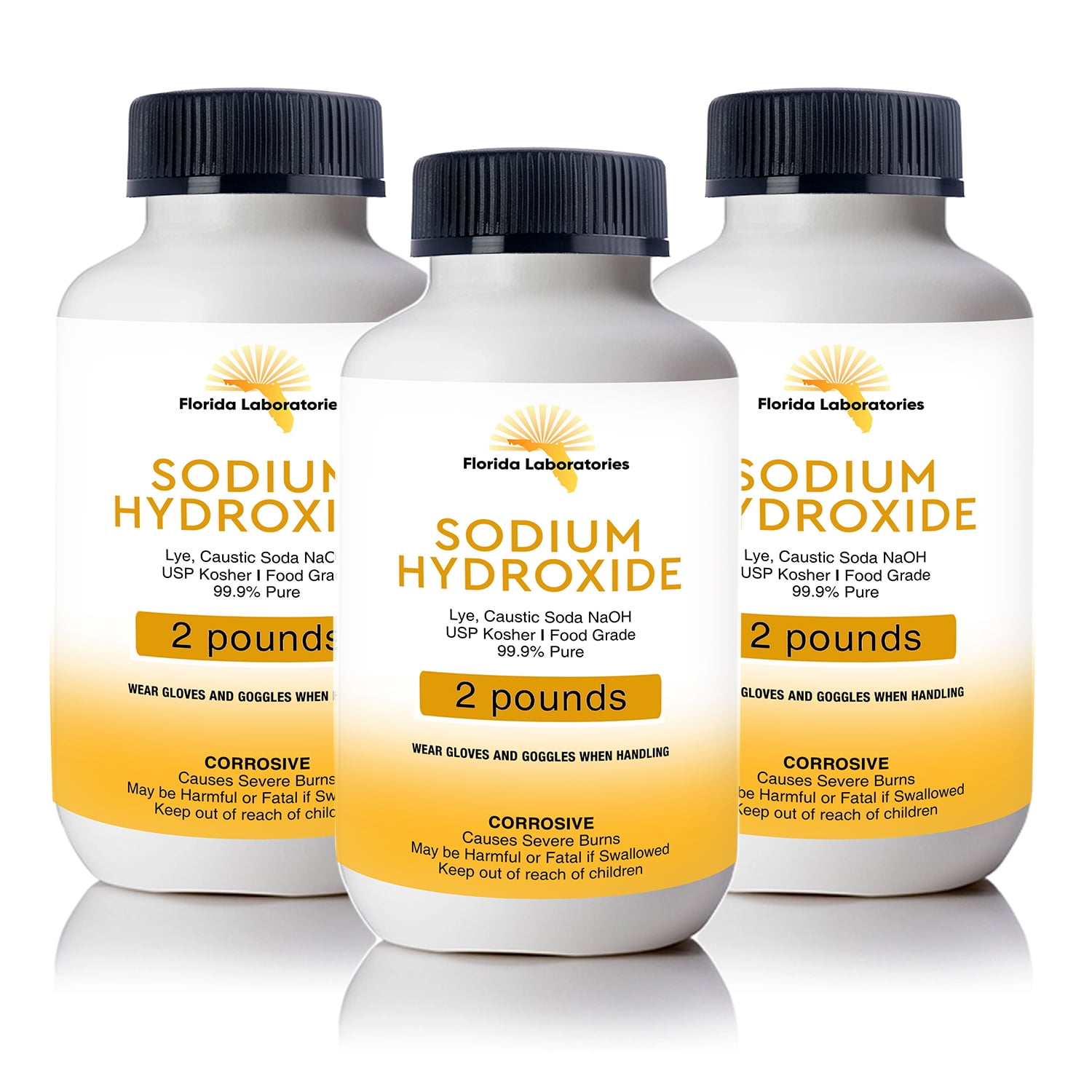 Sodium Hydroxide 99.9% Pure Food Grade Beads Caustic Soda lye 6 Lbs  (Pounds) 