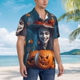 thumbnail image 5 of Daiia Modern Style Pumpkin Witch Hawaiian Shirt for Men Gentle Cotton Regular Short Sleeve Casual-Small, 5 of 9