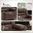 thumbnail image 5 of Recliners with 8-Point Massage & Lumbar Heating, Manual Reclining PU Leather Living Room Chair | Walnut Brown, 5 of 11