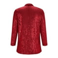 thumbnail image 5 of ZJXFGS Women Blazer Sequin Jackets For Women Holiday Jackets For Women Jacket For Dresses Women Formal Formal Jacket For Evening Dresses Women Blazers For Work Casual Fitted Blazers For W Wine 3XL, 5 of 5
