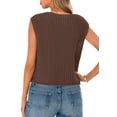 thumbnail image 4 of Shine Up Vest for Women Button Down Cardigan Sweater Sleeveless Crochet Knit Tops with Pockets, 4 of 8