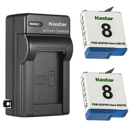 Kastar 2-Pack Battery and AC Wall Charger Replacement for HERO6 Black Hero 6 HD Black HERO6 Silver Hero 6 HD Silver Hero 5 Action Camera HERO5 Black Hero 5 HD Black HERO5 Silver Action Camera