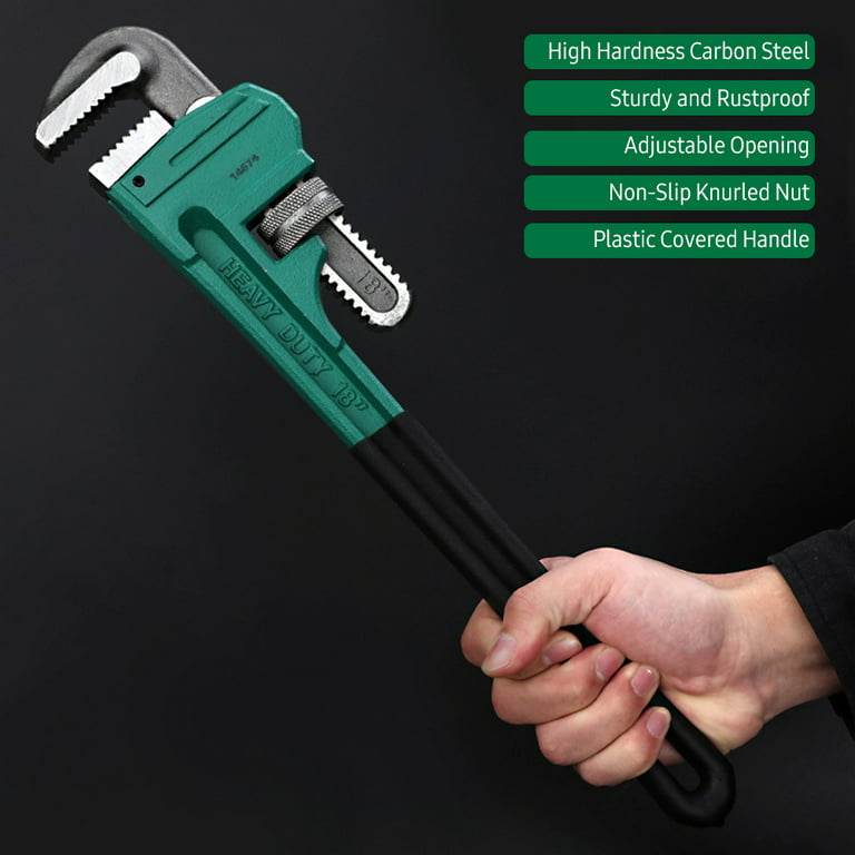 VEVORbrand Heavy-Duty Straight Pipe Wrench 48, Pipe Wrench High Hardness  and Wear-resistance,Adjustable Plumbing Pipe Wrench 4.3 Jaw  Capacity,Straight Handle Plumbers Tool 