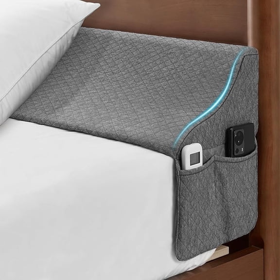 MY Queen Size Bed Wedge Pillow for Headboard Bed Gap Filller/Mattress Gap Filler (0-7") - Wedge Pillow Headboard Triangle Foam Pillows Wedges Between Headboards Mattress (Grey,60"x10"x6")