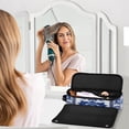 thumbnail image 5 of Hair Tools Storage with Heat Resistant Mat- Blue-and-white Porcelain Patterns Printed Curling Iron Travel Bag/Flat Iron Case for Women, 5 of 8