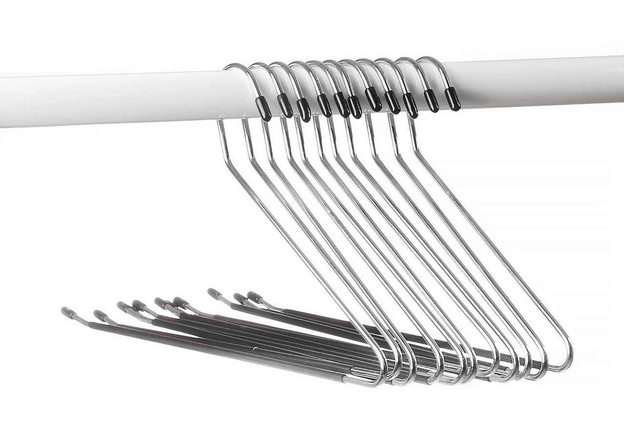 Spring Fever Space Saving Open Ended Heavy Duty Chrome Plating Non Slip Friction Foam Coated Slack Pants Trousers Hangers Black 10