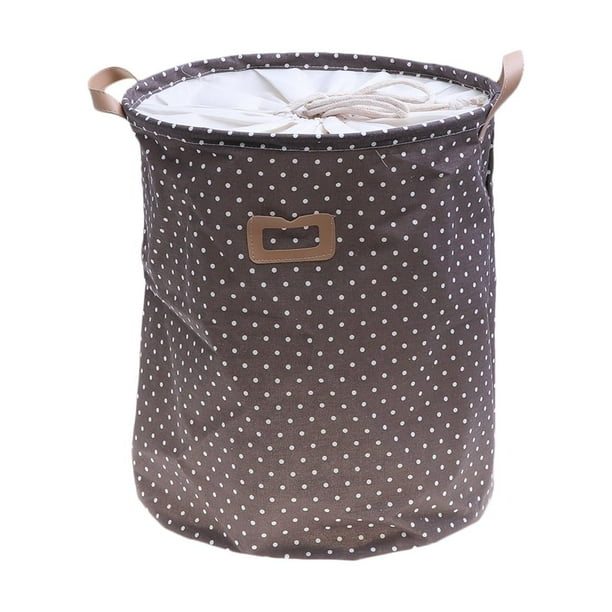 Cesta de lavandería grande con lunares, plegable, para guardar ropa sucia, artículos para el hogar (café)
