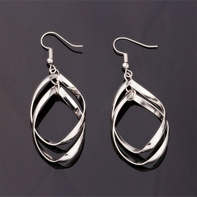 Sonducket Pendientes trenzados para mujer, pendientes elegantes de hoja hueca, decoración portátil, regalos, joyería para novia, cumpleaños, boda Ropa, zapatos y accesorios Miscelánea Plata Sonducket PS6950-02