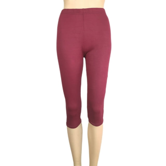 Innerwin Bottoms Solid Color Ladies Loungewear Summer Skinny Lounge Pants Wine Red 3XL