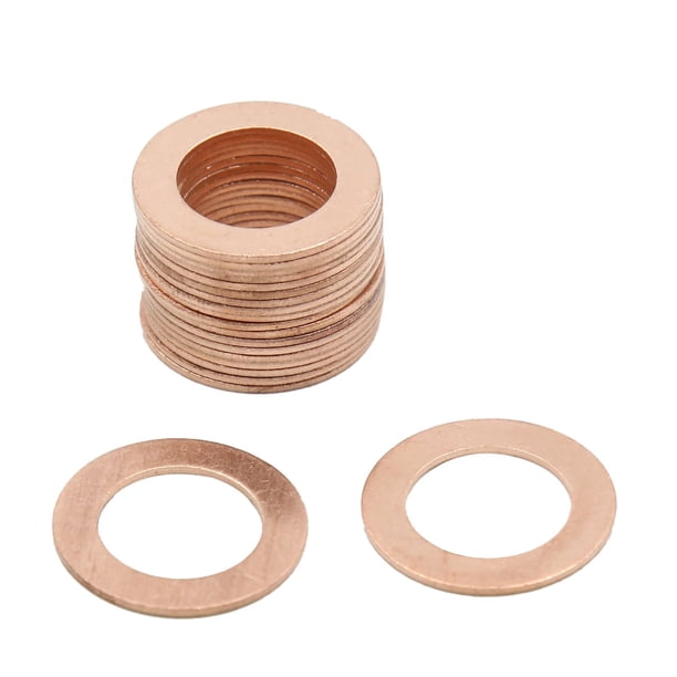 Arandelas de aplastamiento de cobre de diámetro interno de 15mm círculos de juntas planas círculos 20Pcs