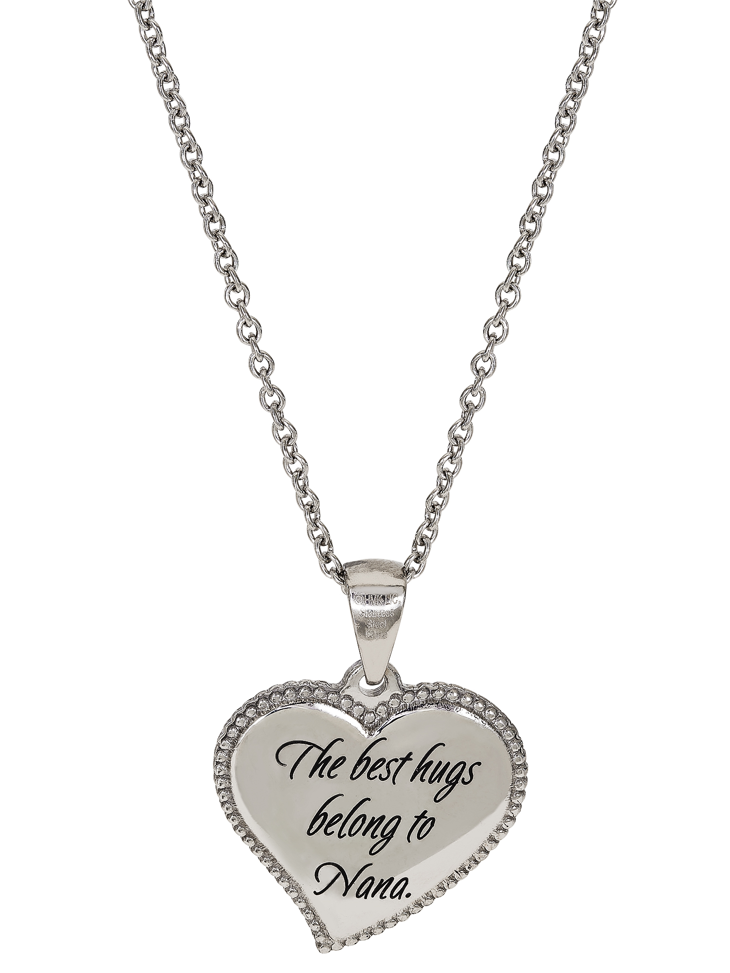 Connections from Hallmark Women's Stainless Steel Nana Heart Pendant, 18