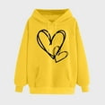 thumbnail image 2 of FamilyThread Womens Pullover Hoodie Fashion Long Sleeve Sweatshirts Hallow Heart Graphic Casual Loose Tops Kangaroo Pocket Shirts, 2 of 5