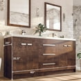 thumbnail image 4 of Eviva Lugano 60" Rosewood Modern Double Sink Bathroom Vanity w/ White Integrated Top, 4 of 7
