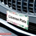 thumbnail image 4 of 1Pack License Plate Frames with Watercolor Pink and Green Floral Pattern Includes Screws & Caps Full Accessories Included Size 6.3x12.2inch(16x31cm), 4 of 8