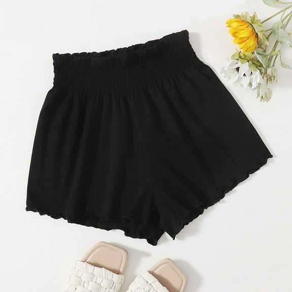 Shorts for Women, Women's New Solid Color Fashionable Elegant Elastic Waist Shorts