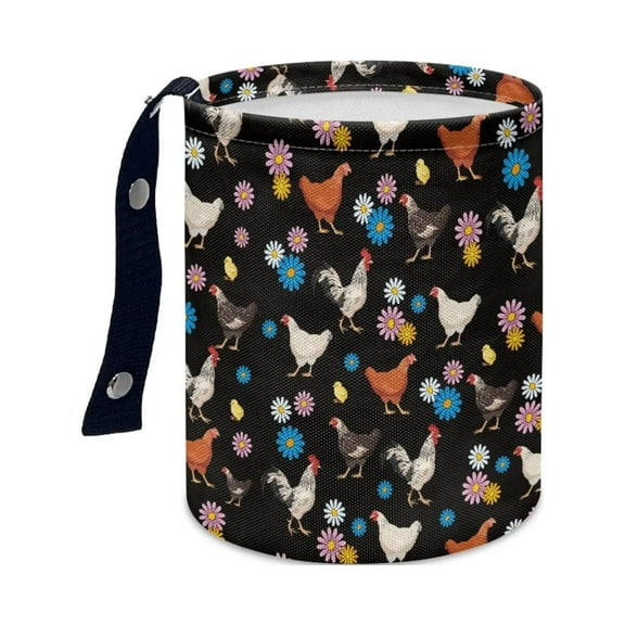 FKELYI Universal Car Trash Cans Large Capacity Automobile Trash Receptacle for Most Cars Handy Chicken Daisy Car Waster Bin Accessories with Adjustable Buttons