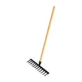 thumbnail image 1 of jinwen Garden Leaf Rake Wooden Handle Flower Bed Weeding Gathering Leaves Lawn Rake 12 Teeth 40x12x10cm, 1 of 9
