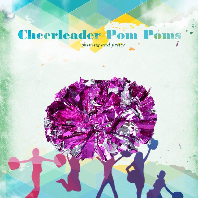 pompones de animadora, de plástico, para animadora, fiesta de animación, deportes, baile, para animación de espíritu de equipo (rosa y plata) Ecomeon no