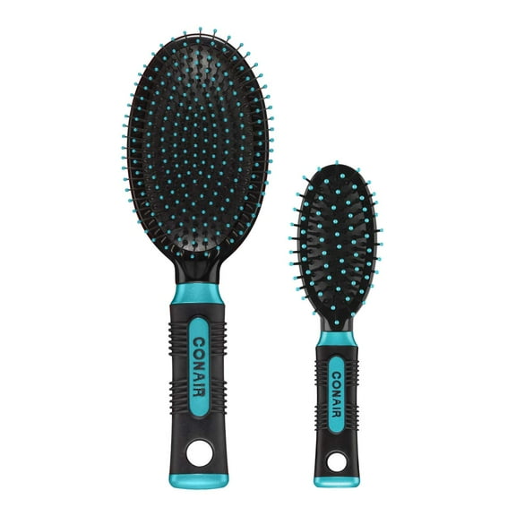Scunci Conair Travel and Full-Size Cushion Hairbrush Set (Pack of 3)