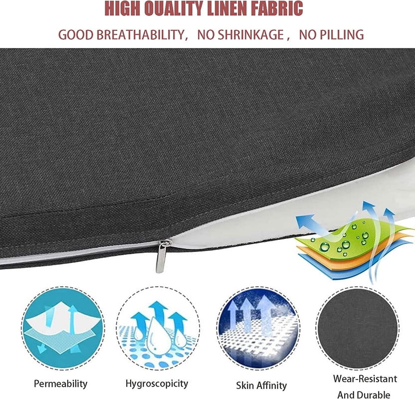 Bench Cushion Pads for Indoor/Outdoor Furniture/Window Seat Chair Sofa Couch Swing Garden 70D High-Resilience Upholstery Thickened Foam 3 Inch Thickness 2 Ties with Beige Non-slip Bottom