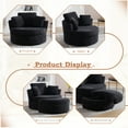 thumbnail image 5 of Muumblus Chenille Swivel Accent Chair Barrel Chair, Oversized Comfy Armchair with Pillows, Modern Leisure Sofa Chair for Living Room Bedroom, Black, 5 of 8